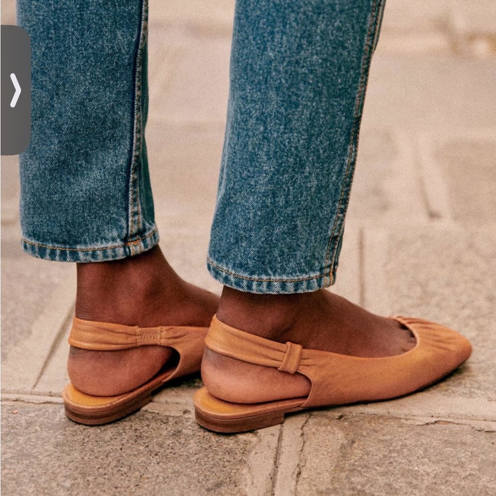 Sezane Mustard Tan Slingback Ballet Flats - Picture 5 of 7
